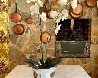Item 79: Faux Orchid in Silver Pot - 32": $28