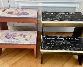 Item 276: 2 Kitchen Step Stools: $18 for both Tallest - 13" x 12" (Black Stool SOLD)