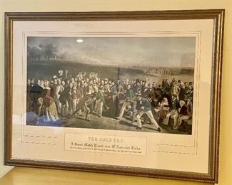 Item 44: "The Golfers" Colored Etching - 39" x 28.75": $145