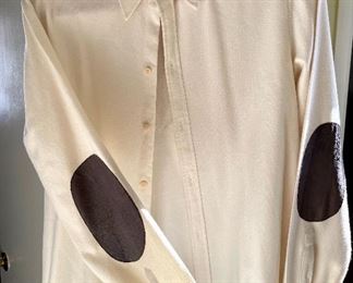 Item 237: Ralph Lauren Collection Cashmere Button Down with Suede Patch Elbows (slight condition issues): $75