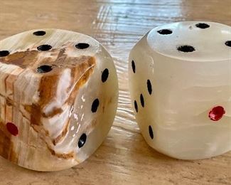 Item 249: Large Decorative Agate Die - 3" x 3": $18