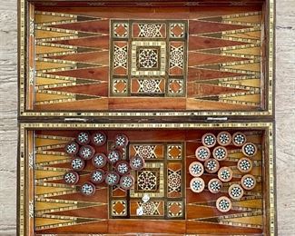 Item 181: Inlaid Backgammon Set: $38