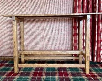 Item 191: Heavy Vintage Console Table - 48"l x 18"w x 29.75"h: $165