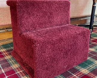 Item 197: Burgundy dog stairs - 16" x 16": $12