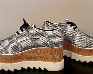 Item 256: Stella McCartney Women's Elyse Oxford Heels Cork Square Toe (size 37.5): $225