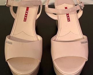 Item 258: Prada Shoes, Tan Patent Leather, size 37.5: $175