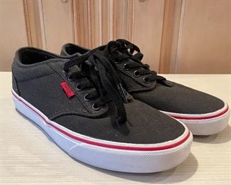 Item 302: New Vans, red, white and navy blue - size 7.5: $28