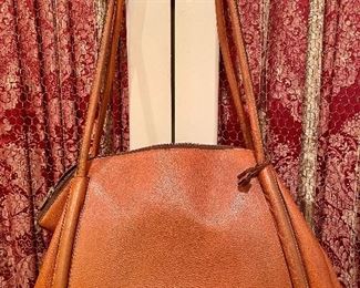 Item 312: Leather Bag - well loved on interior: $12