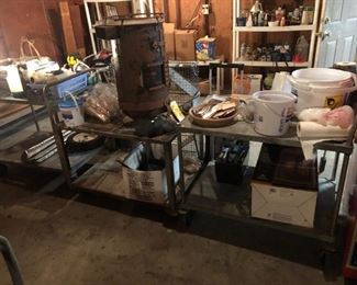 3 heavy duty industrial pushing carts for sale