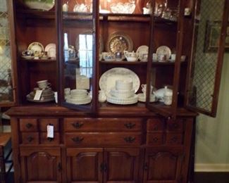 china hutch, tea cups & saucers, etc