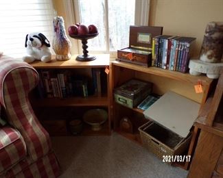 pair matching bookcases, could stack