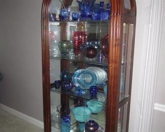 CURIO CABINET OPENING ON SIDES AND ALL GLASSWARE FOR SALE