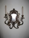 Pair of Old Mirrored Wall Sconces