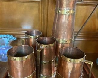 Copper drinking set 