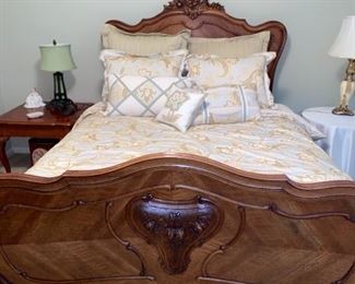 Antique bed with tempurpedic bed 
