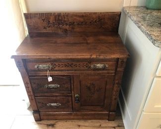 Eastlake walnut commode