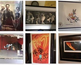 Authentic Warner Bros. posters and cels signed and with COA