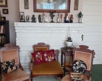 chairs and figurines