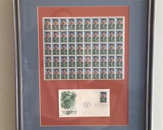 Sheet of Stamps Framed 