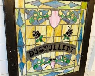 Large stained glass from an old distillery 