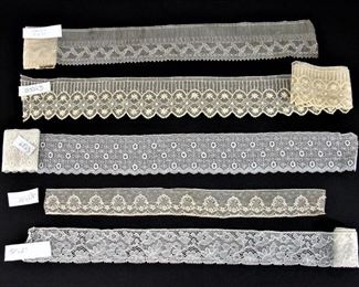 Very fine antique handmade or machine laces (we have multiple similar lots)