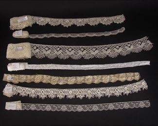 Very fine antique handmade or machine laces (we have multiple similar lots)