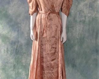 1930s gold silk robe or dressing / powder gown