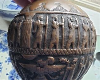 RARE Persian Hand Chased Copper Vase