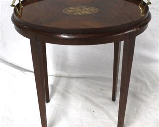 6 - Side Table with Brass Accents 18 x 20 1/2 x 12