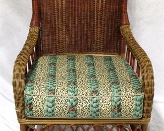 7 - Wicker Chair w/ seat cushion 39 x 23 x 23