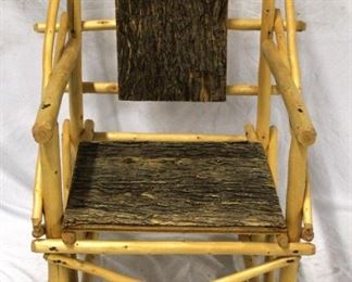 8 - Natural Wood Cut Chair 22 x 38 x 25