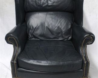 12 - Nailhead Leather Armchair 40 x 40 x 32