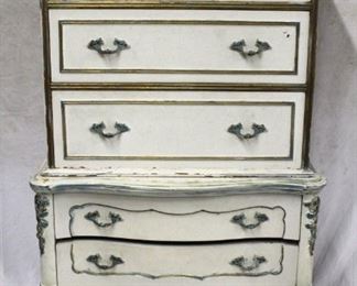 21 - Painted 3 over 2 Drawer Chest - AS IS 58 x 22 x 34