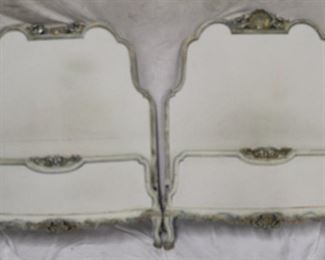 24 - Pair of Matching Painted Twin Beds Missing a set of Rails 48 x 41 x 15