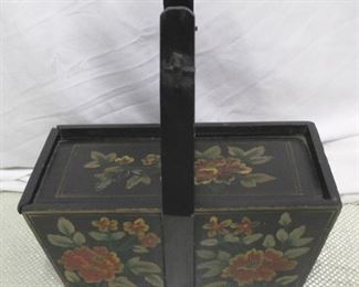 85 - Painted Wood Box Carrier 15 x 8 x 16