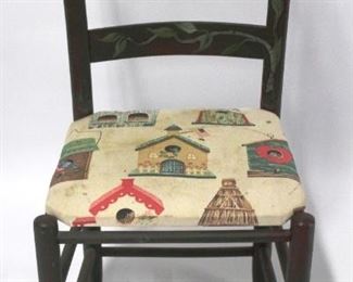 106 - Hand Painted Chair 35 x 16 - AS IS