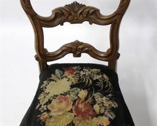 117 - Carved Wood Chair 38 x 17