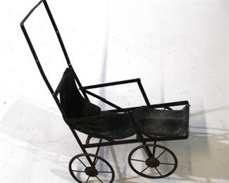 145 - Doll Size Wheelchair - AS IS Loose wheel - 20" x 13"