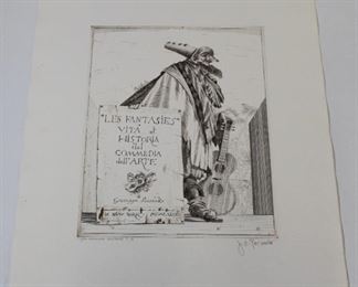 194 - Signed & Numbered "Commedia Dell'Arte" Print #77/150 19 1/2 x 25 3/4