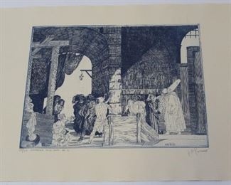 197 - Signed & Numbered "Commedia Dell'Arte" Print #77/150 19 1/2 x 25 3/4