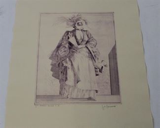 199 - Signed & Numbered "Commedia Dell'Arte" Print #77/150 19 1/2 x 25 3/4