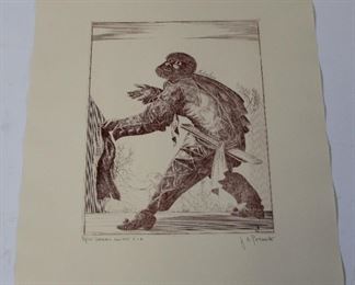 201 - Signed & Numbered "Commedia Dell'Arte" Print #77/150 19 1/2 x 25 3/4