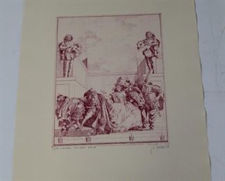 209 - Signed & Numbered "Commedia Dell'Arte" Print #77/150 19 1/2 x 25 3/4