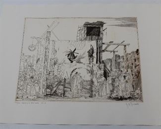 215 - Signed & Numbered "Commedia Dell'Arte" Print #77/150 19 1/2 x 25 3/4