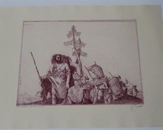232 - Signed & Numbered "Commedia Dell'Arte" Print #77/150 19 1/2 x 25 3/4