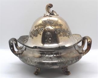239 - Silver Plated Covered Dish - 7" tall