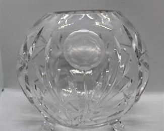 248 - Etched Crystal Vase 8" x 7 1/2"