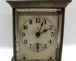 257 - Ansonia Metal Case Clock 4 1/2 x 3 x 6