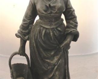 265 - Bronze Metal Woman Statue 16" tall