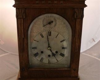 279 - Gustav Becker Wood Case Clock 12 x 7 1/2 x 19